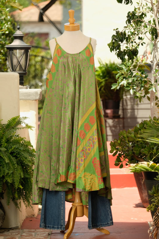 Silky Slip Dress in Lucky Garden