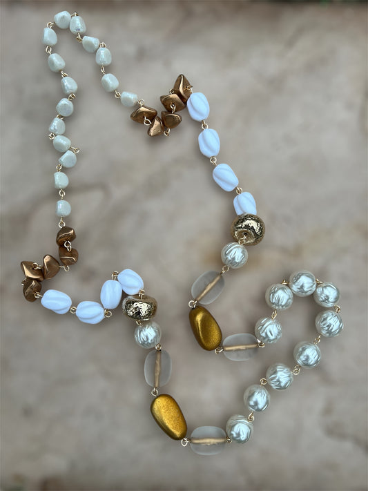 Rosary Necklace in White Cosmopolitan