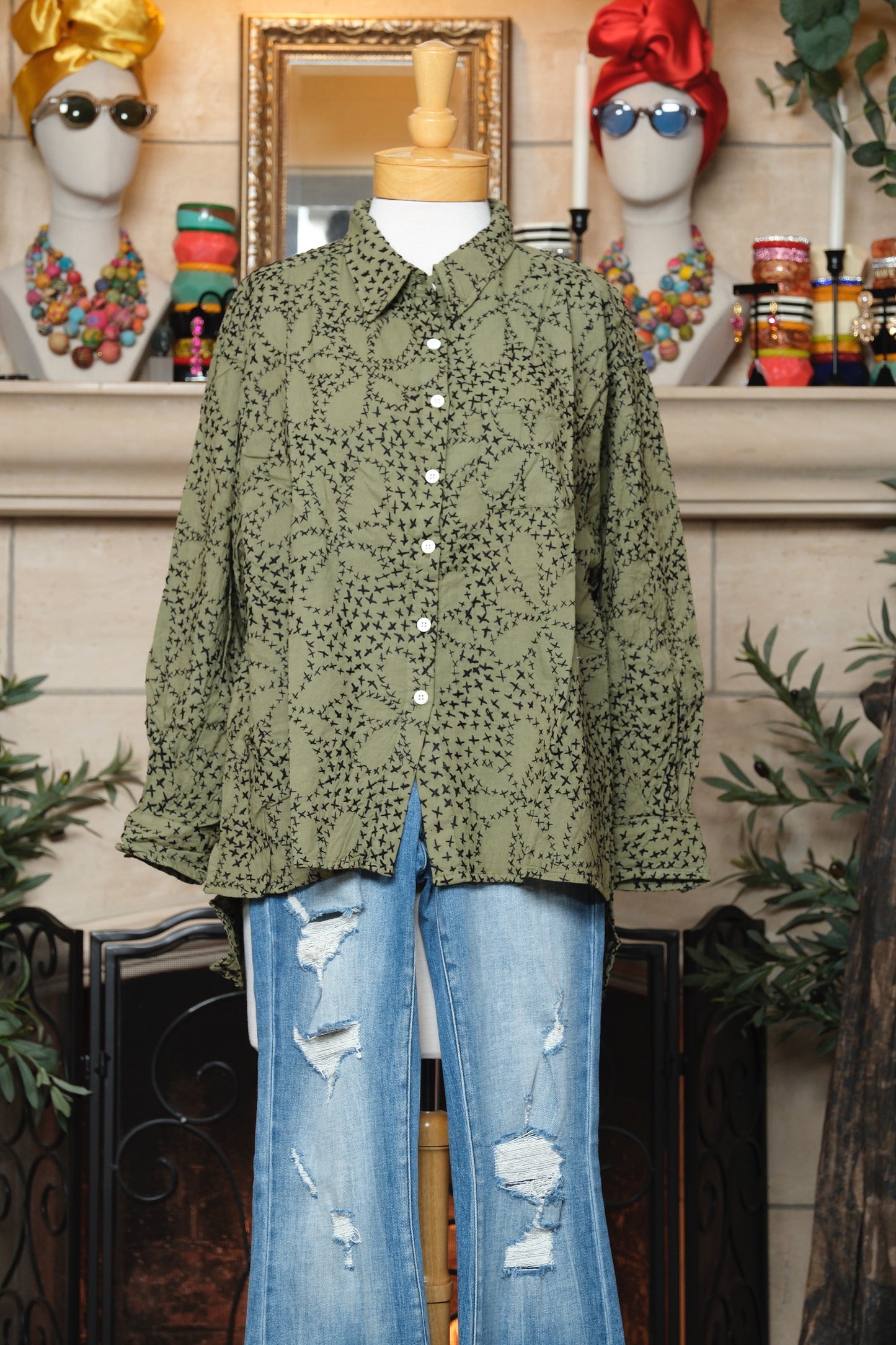 Cross Stitch Flower Shirt