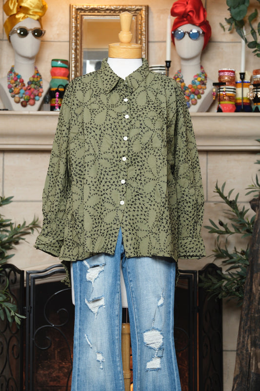 Cross Stitch Flower Shirt