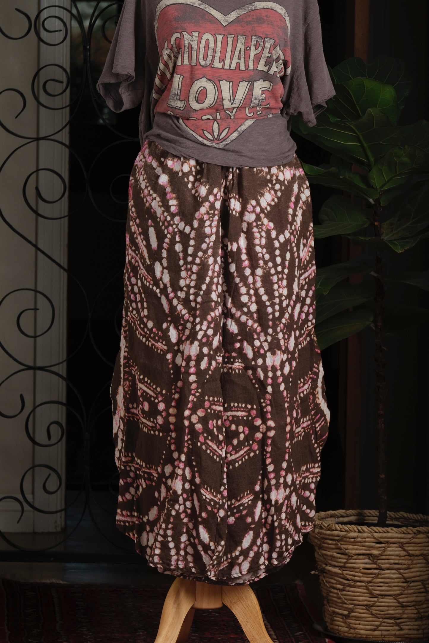 Basic Pants in Fuchsia Batik Linen