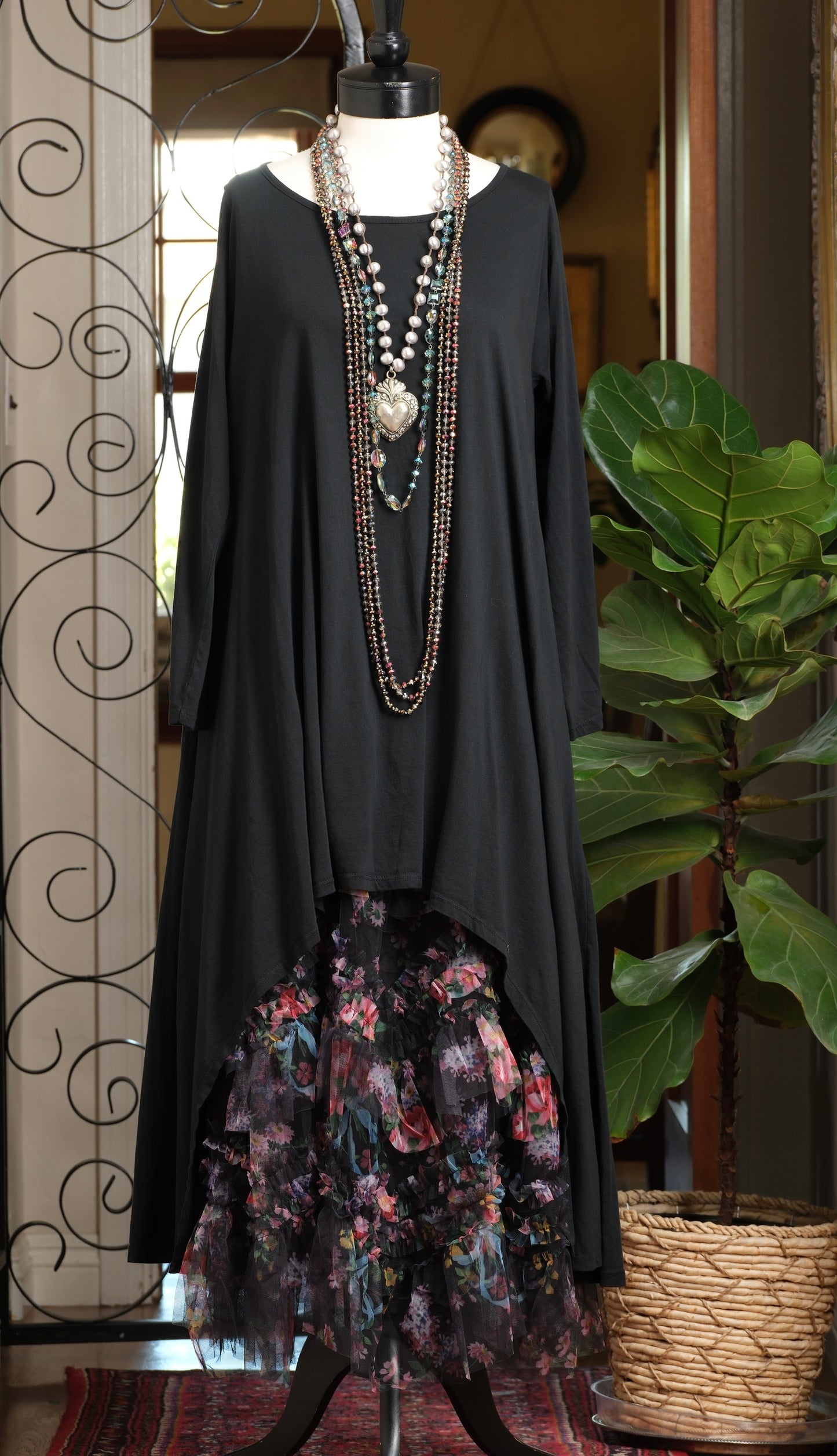 High low Dress in Black