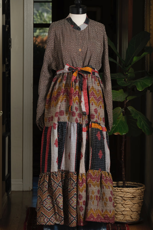 Majestic Duster Dress in Tribal Shadow