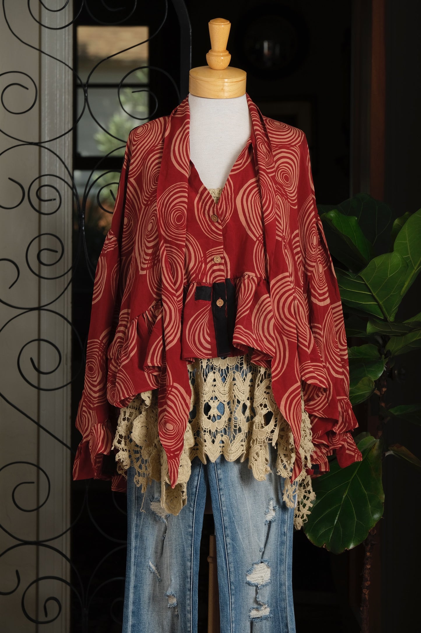 Ruffled Gypsy Top in Hypnotic