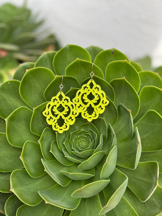Openwork Earrings in Lime