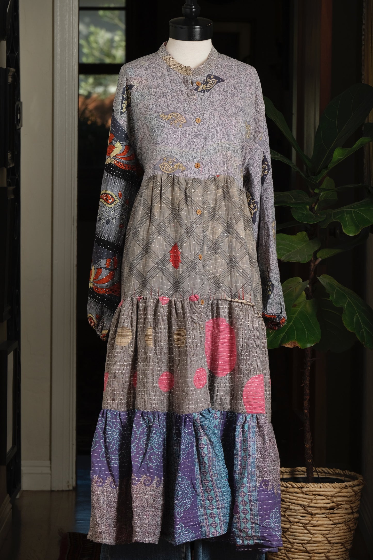 Majestic Duster Dress in Grey Garden