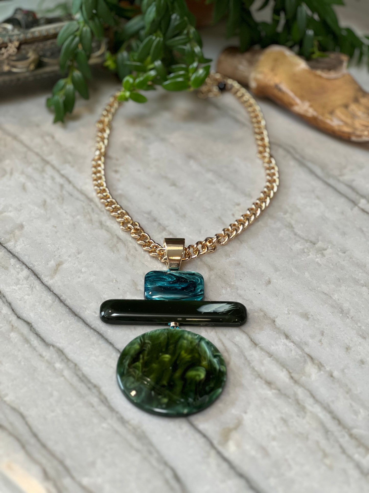 Luxe Statement Necklace in Green