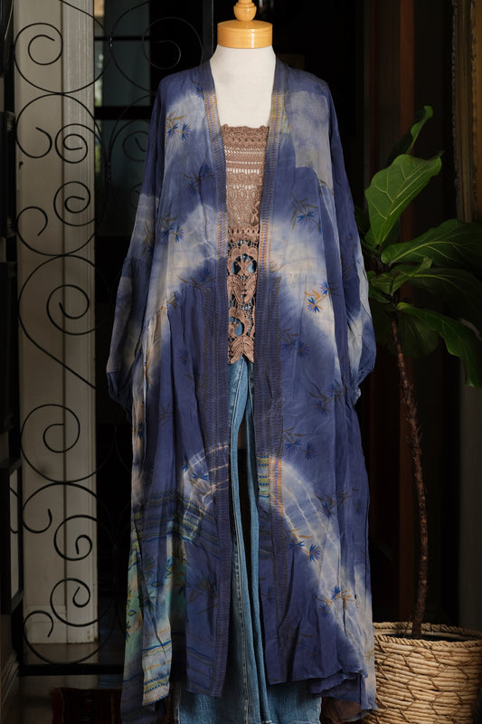 Evermore Duster in Ombre Blue Flower