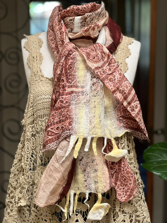 Lotus Scarf in Rusted Aubergine