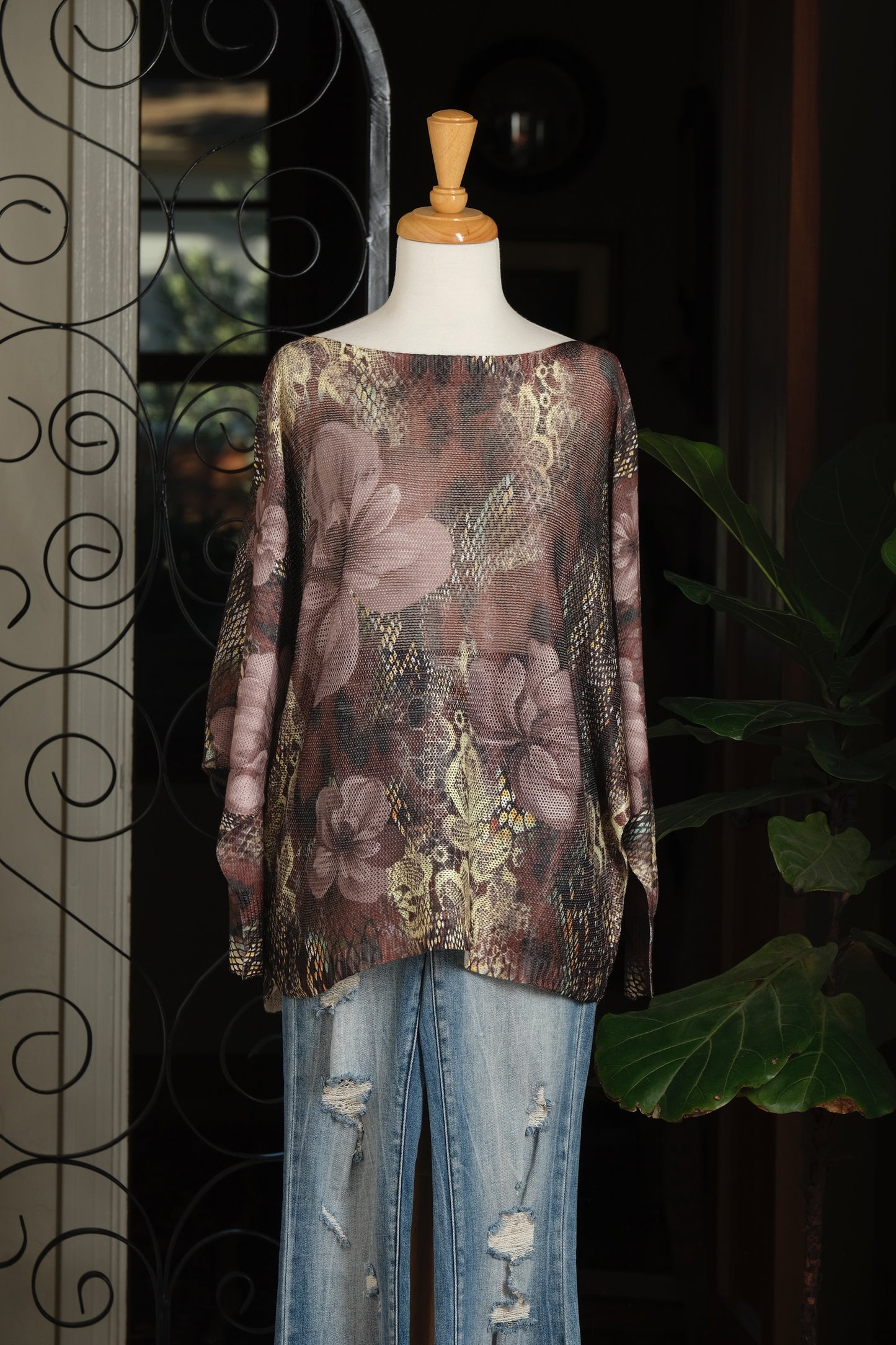 Violet Leopard Garden Sweater