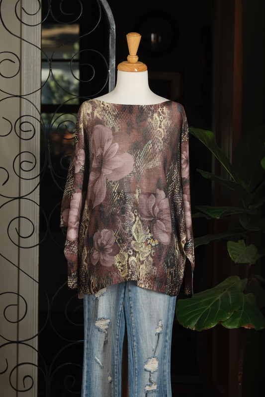 Violet Leopard Garden Sweater