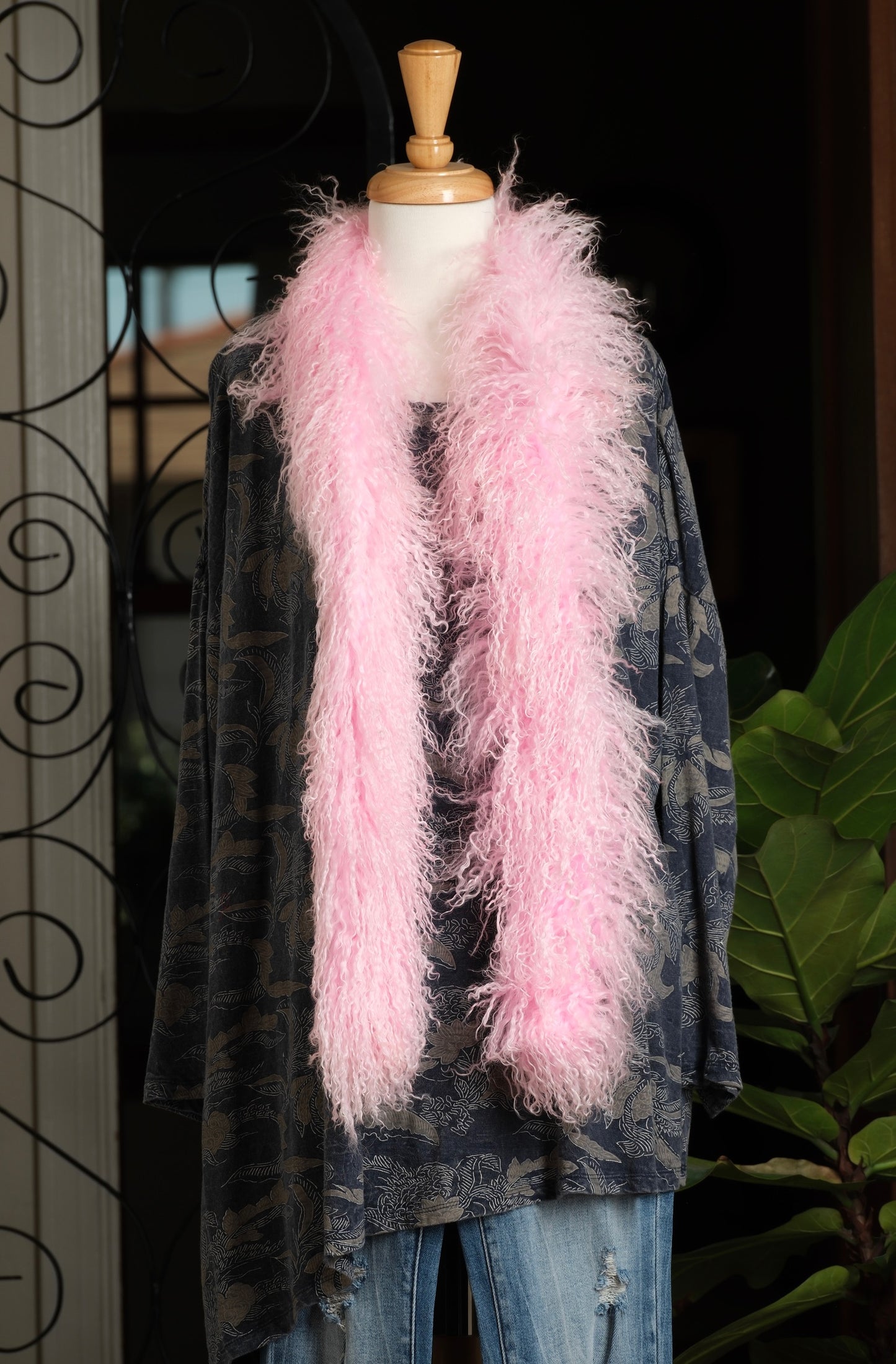 Pink Cadillac Mongolian Lamb Scarf