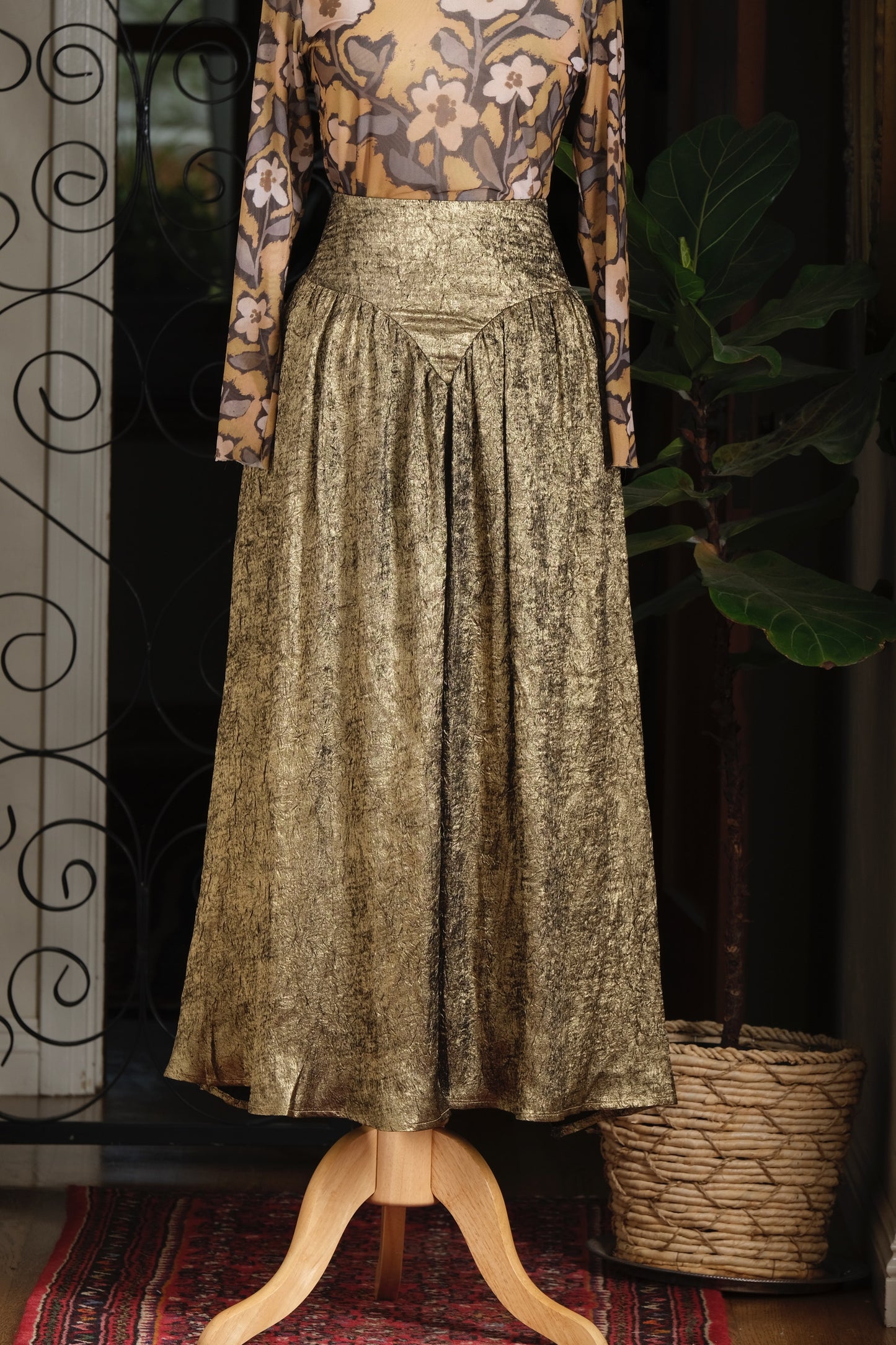 Holiday Skirt in Antique Gold