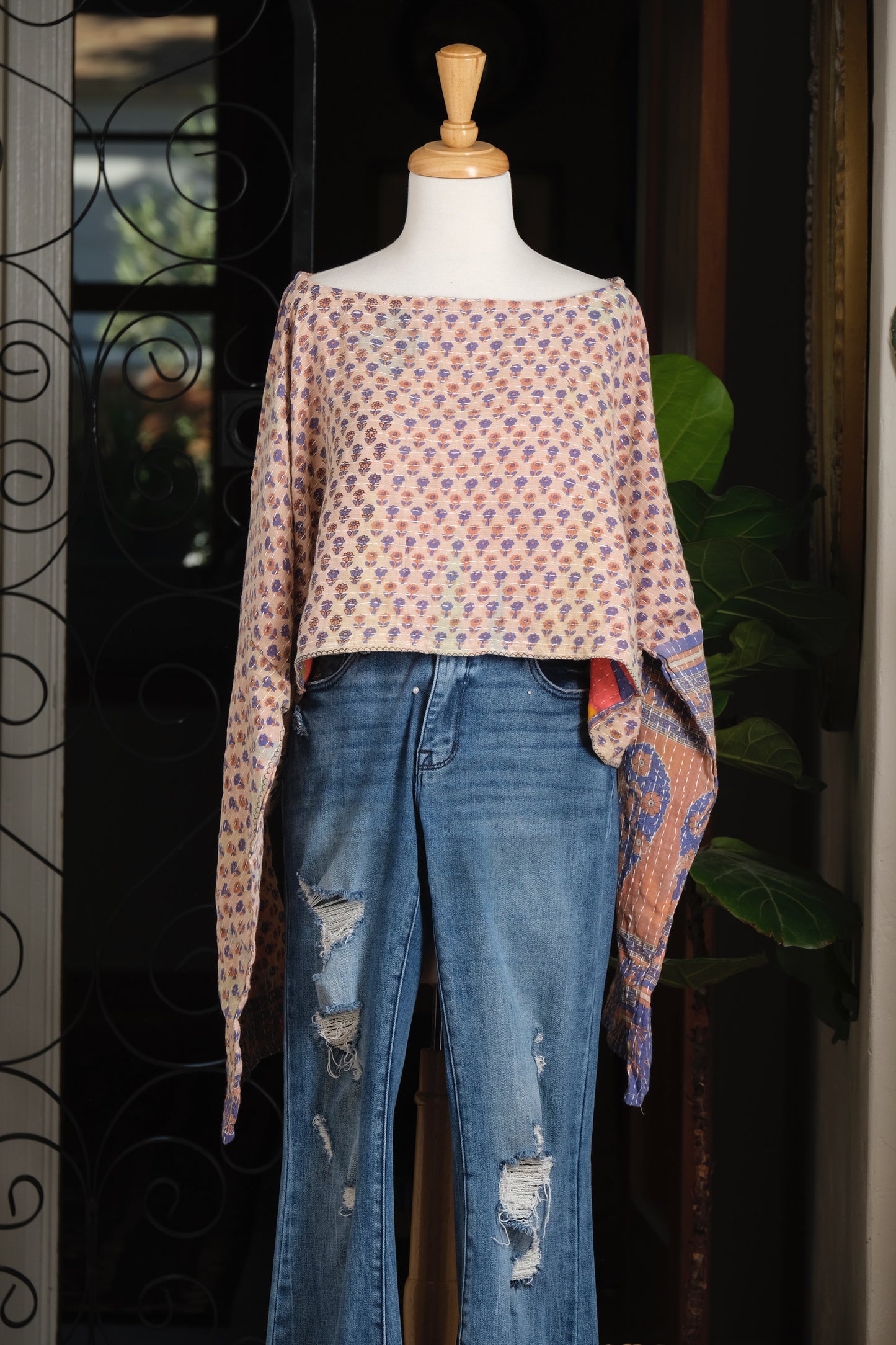 Crop Top in Peach Periwinkle