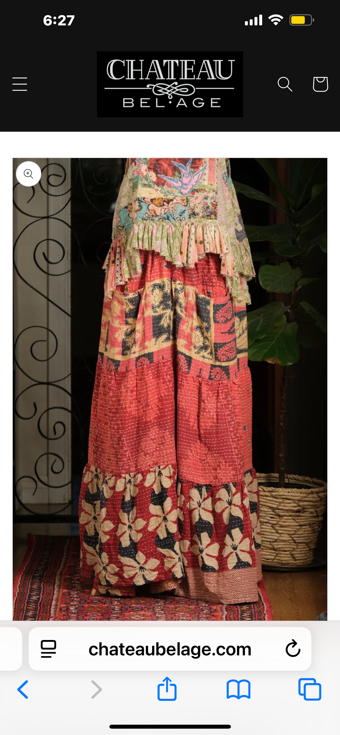 Pocket Pant in Red Pikake Flower