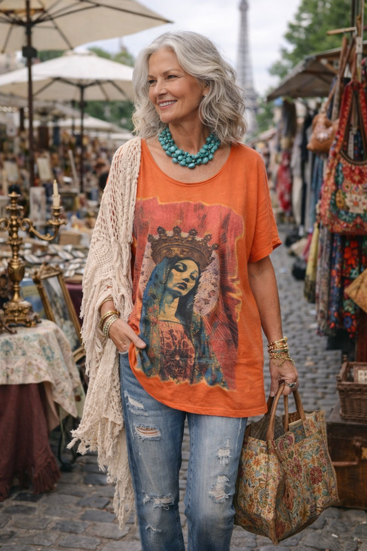 T Shirt in Orange Goddess