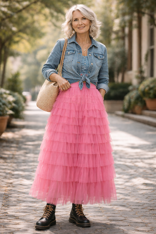 Tulle Skirt in Hot Pink