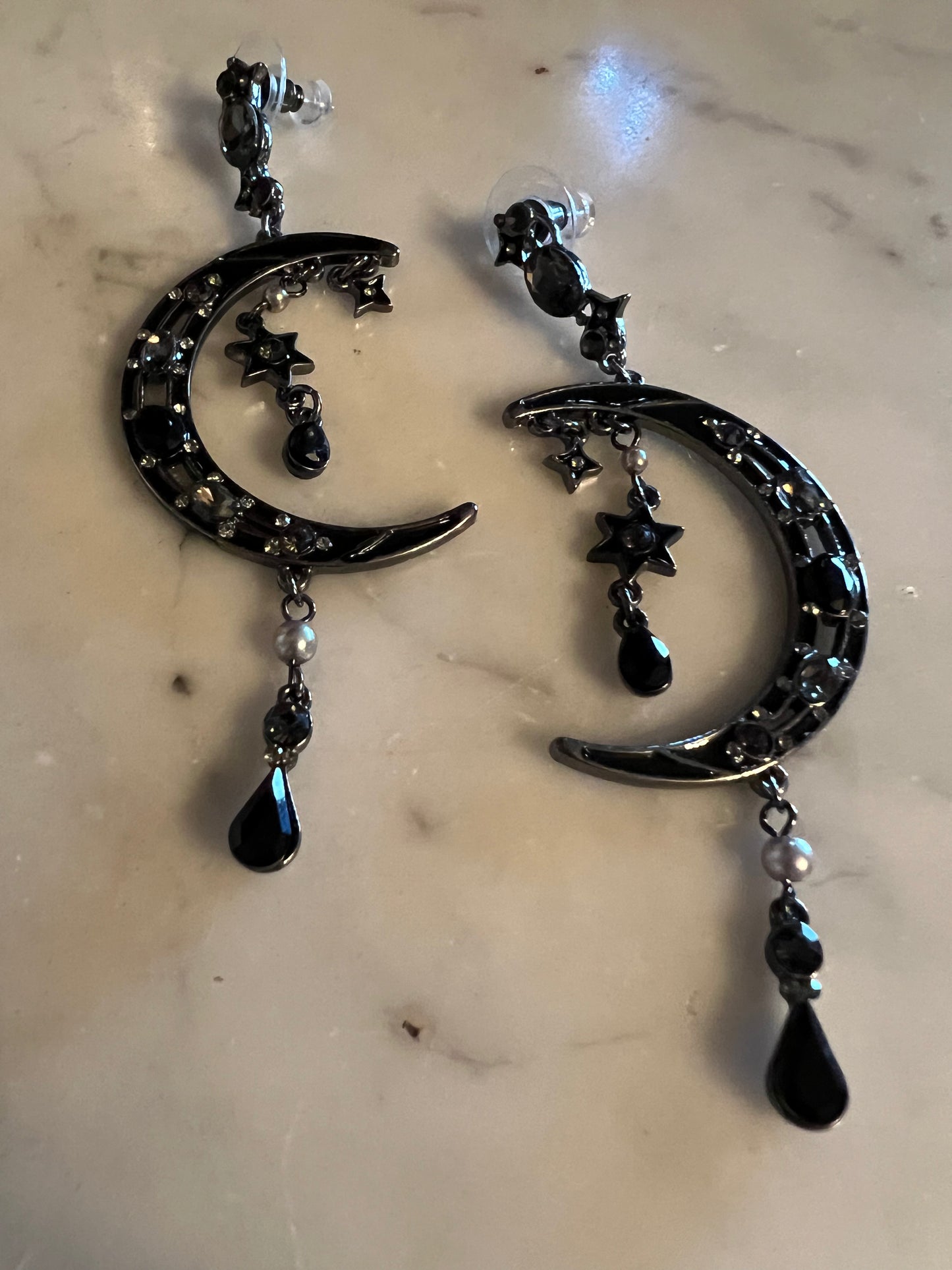 Crescent Moon Earring in Black