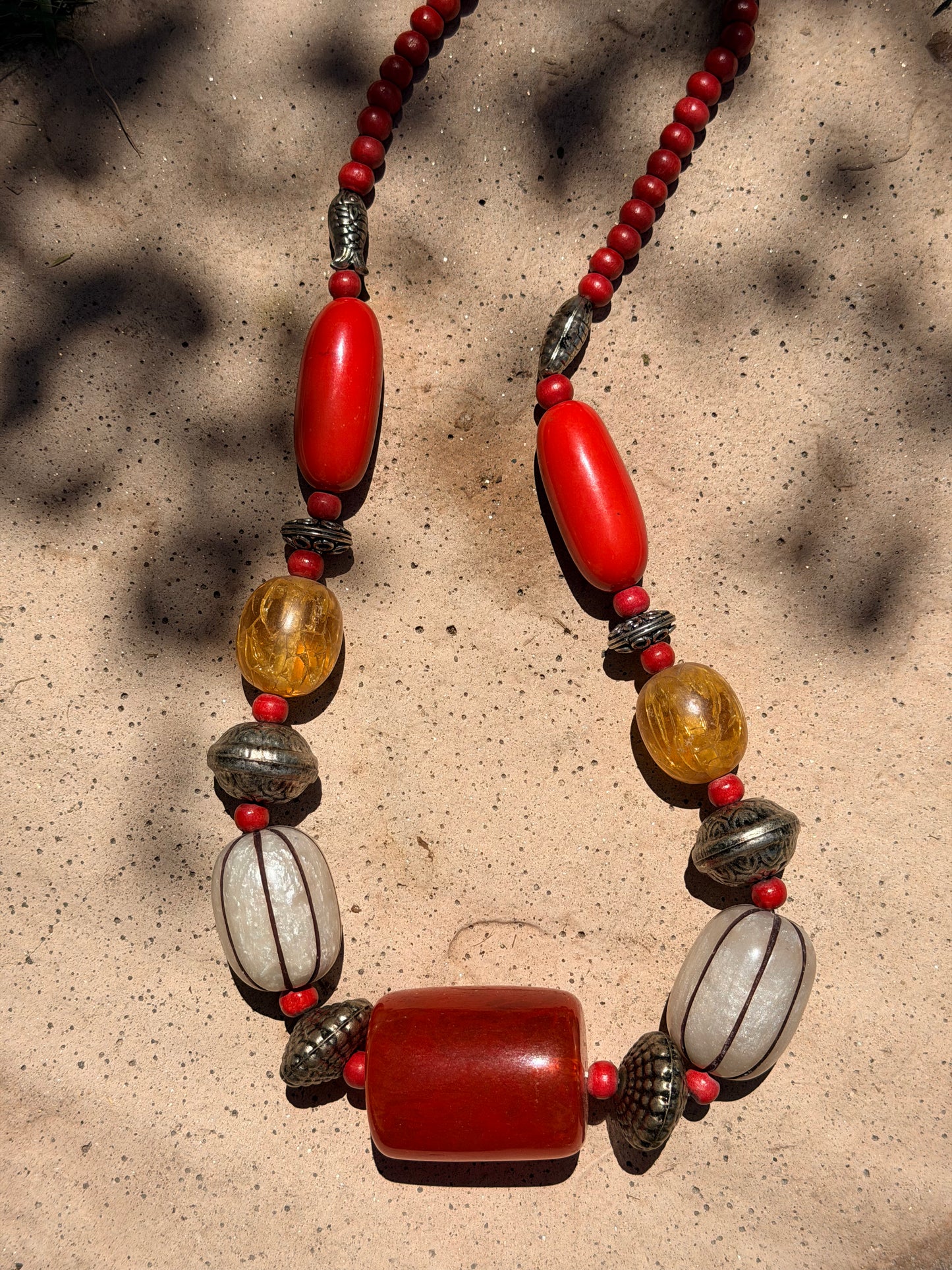 Chunky Necklace in Cinnabar Red