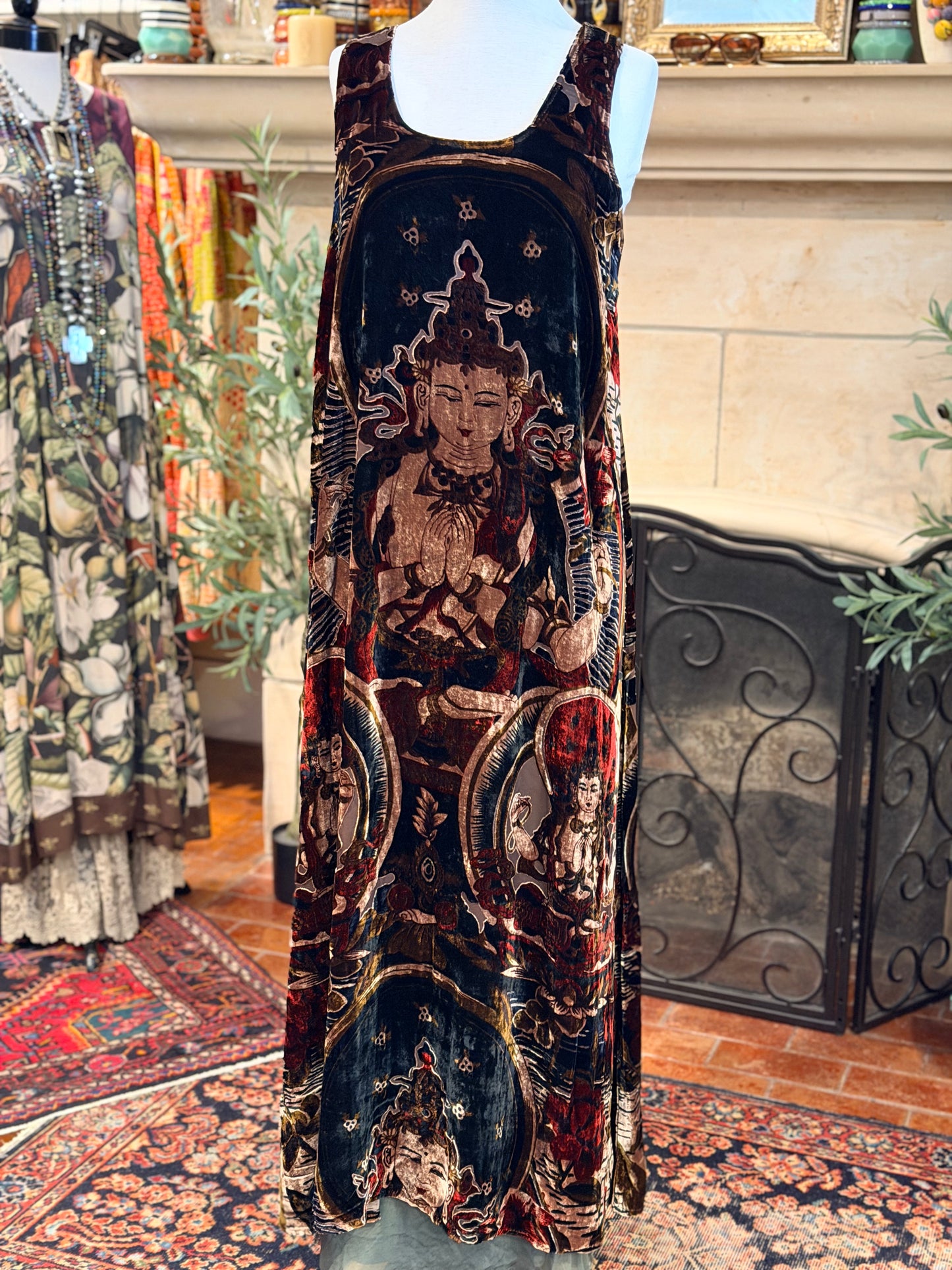 Velvet Tank Dress in Moody Buddha