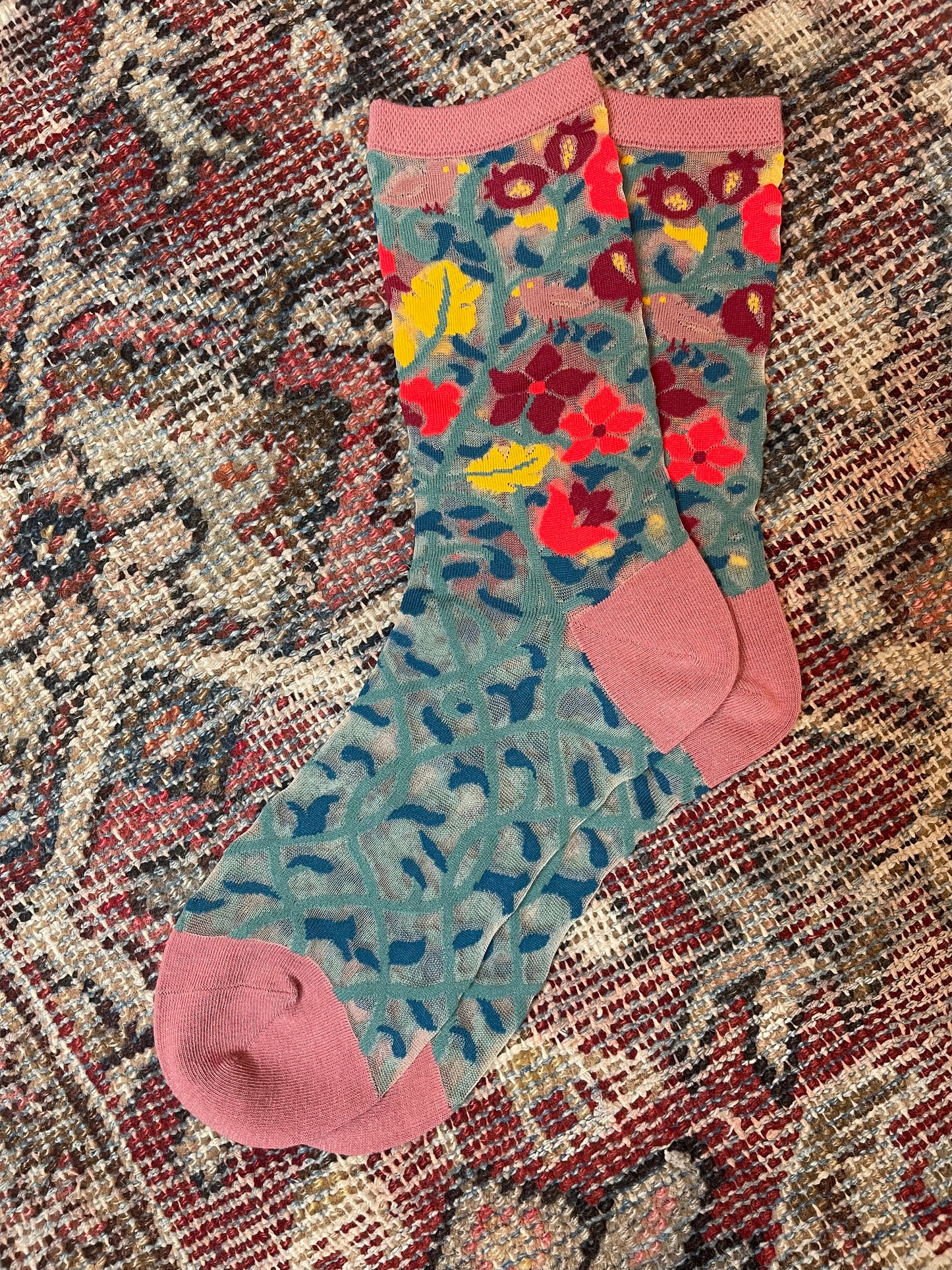 Teal Garden Socks