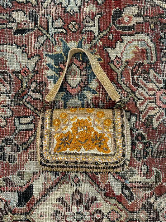 Golden Lotus Baguette Bag