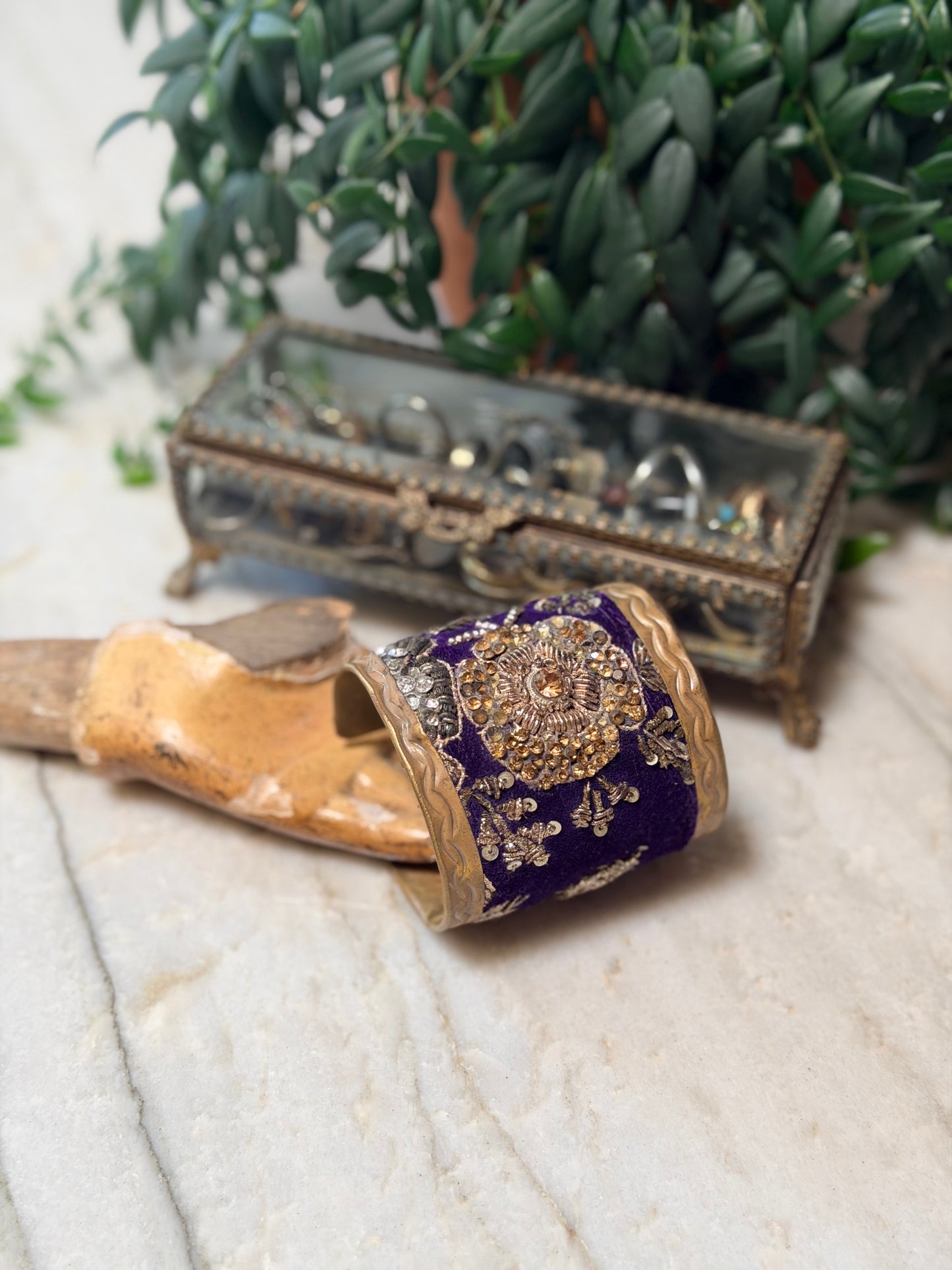 Royal Nomad Cuff in Purple Velvet