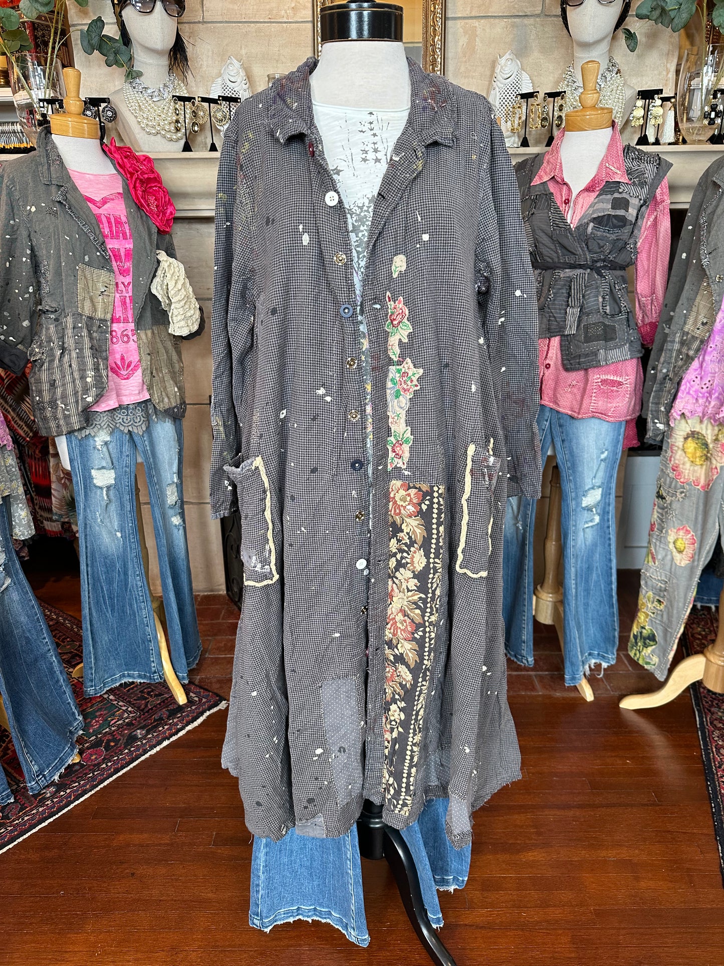 Houndstooth Tancy Coat with Lil Friends Jacket by Magnolia Pearl