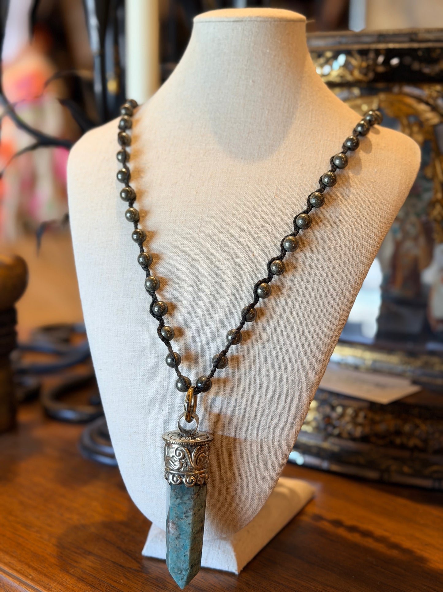 shard
pyrite
necklace
crystal shard
chateau bel age
aventurine