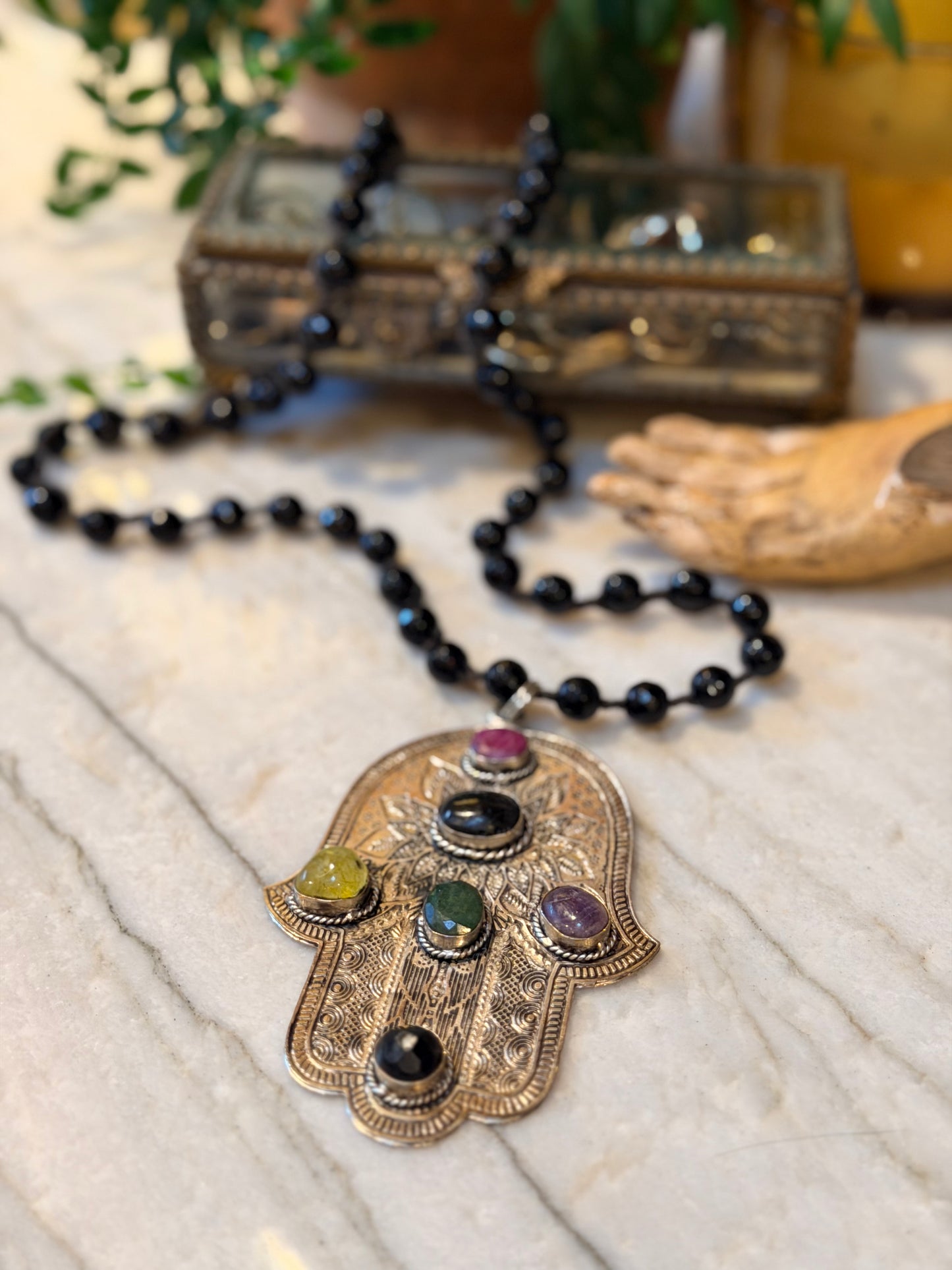 Hamsa Hand on Onyx 1803 – Chateau Bel Age Boutique