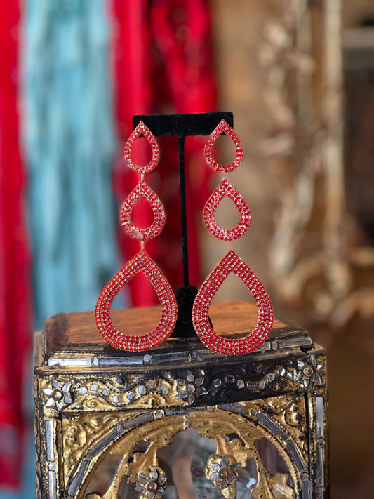 Red Reign Statement Earrings