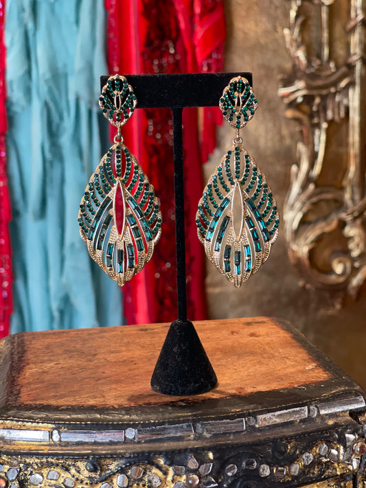 Emerald Deco Earrings