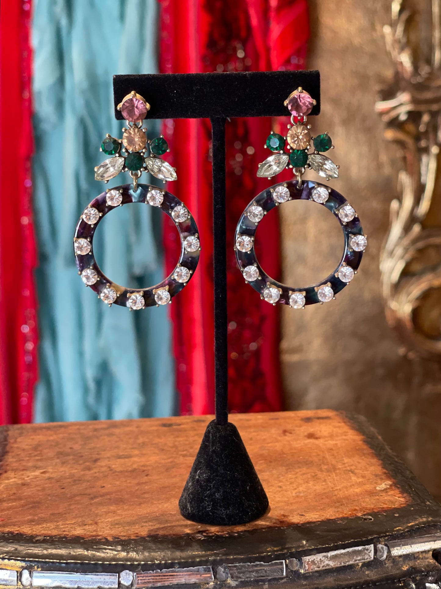 Crystal Blossom Hoops