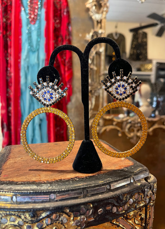 Rhinestone Eye Hoops