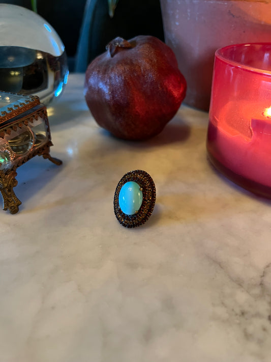 Turquoise Amber Ring