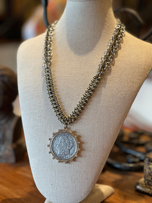 Coin Necklace With Multiple Chains
