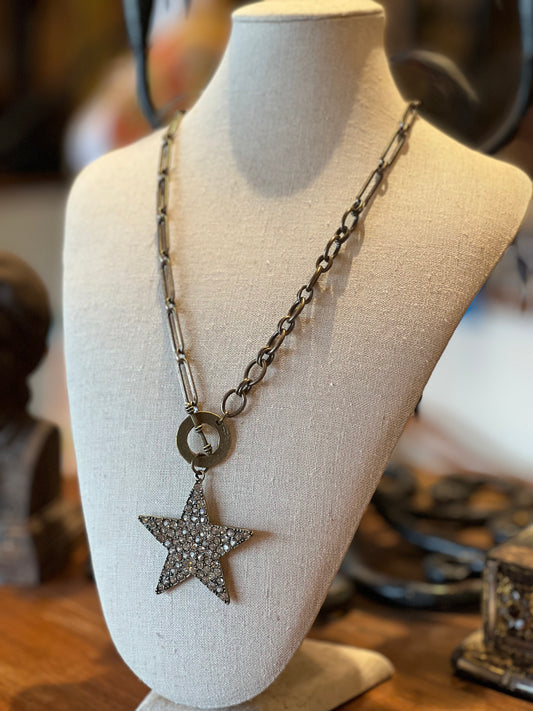 Lone Star Necklace in old gold  527