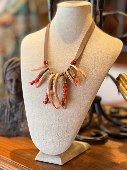 Coral and Shell on Suede