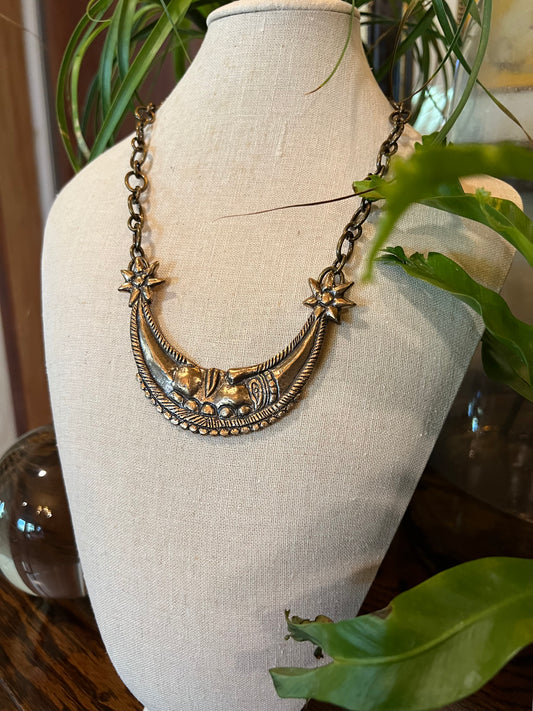 Crescent Moon 1213 in Brass