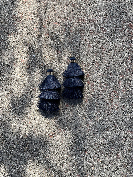 Tassel Earring in Midnight
