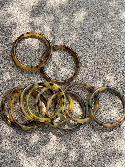Stacking Bangle Bracelets in Golden Tortoise