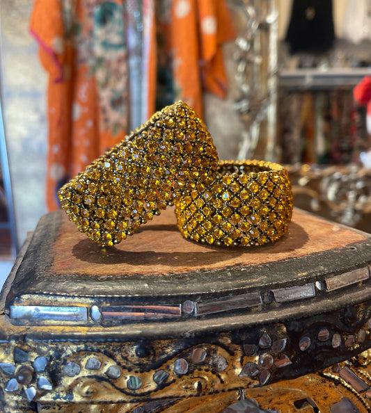 Golden Rhinestone Stretch Bracelet