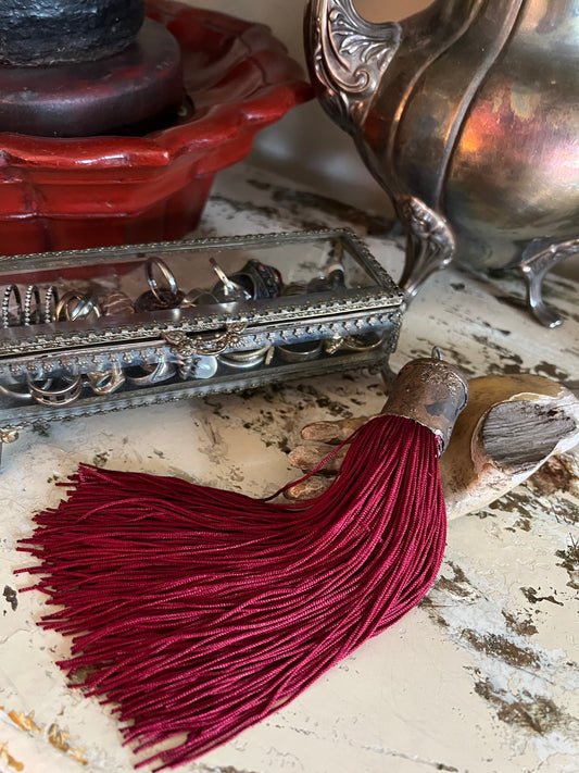 Lunatic Fringe Tassel in Merlot