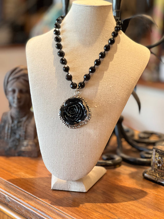 Black Rose with Onyx Stones 1231