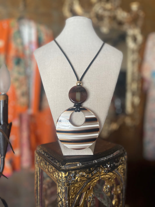 Striped Pendant Necklace