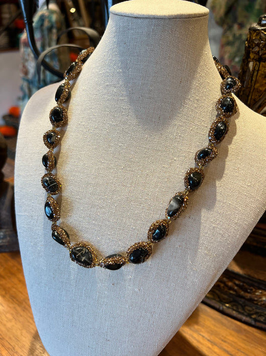 Paloma Necklace in Midnight Agate