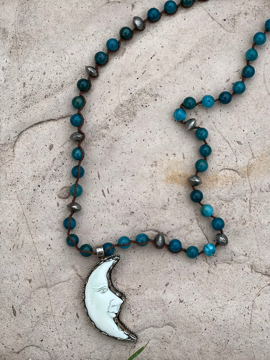 Carved Bone Crescent Moon 1200