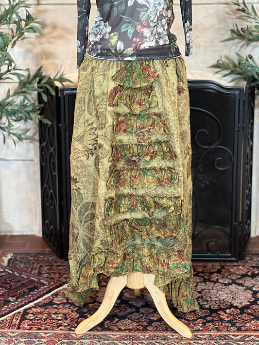 Jabot Skirt in Autumn Watercolor