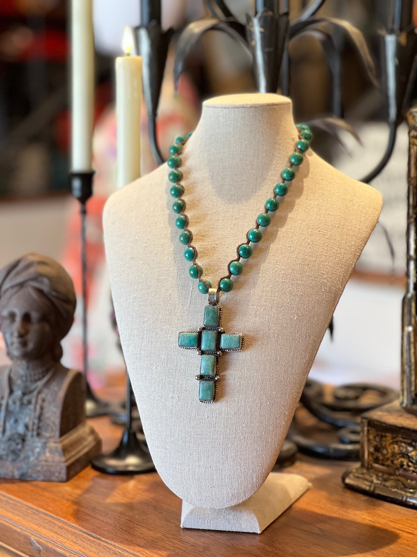 Turquoise Cross Necklace 1271