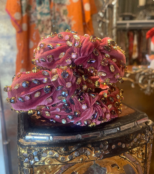 Zelda Headband in Antique Rose